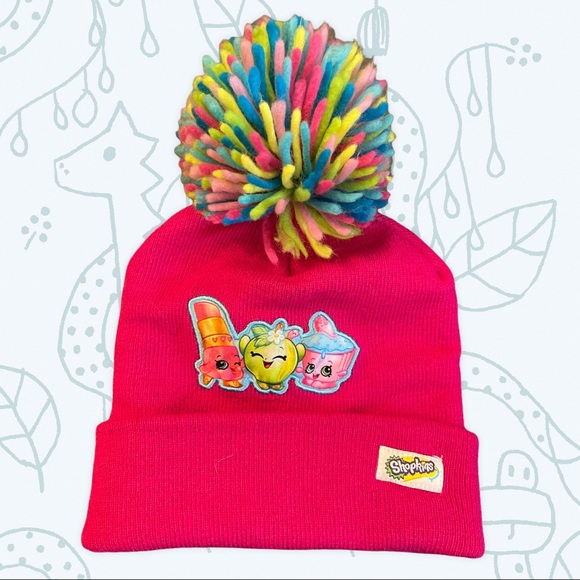 Shopkins Accessories Shopkins Hot Pink Winter Hat With Shopkins